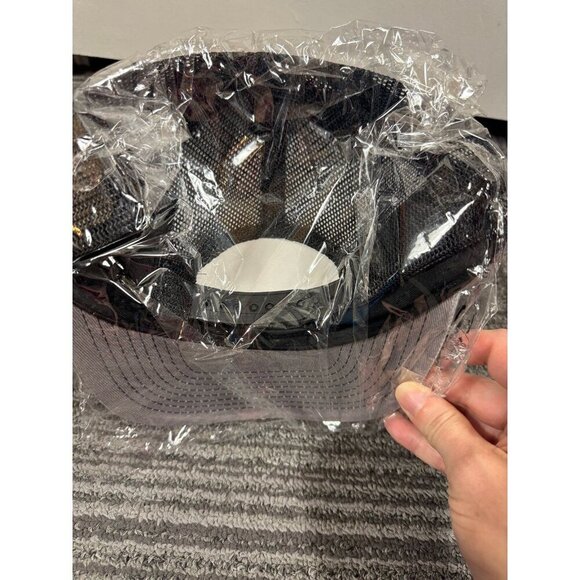 Gray and white trucker cap with raised American flag llama patch. Adjustable - Picture 3 of 4